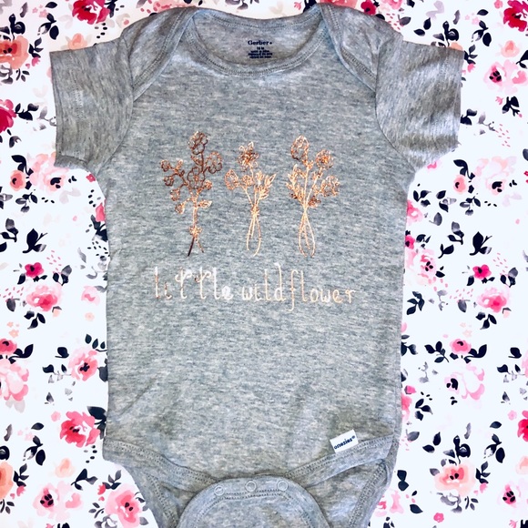 Little Wildflower Rose Gold/Light Gray Bodysuit - Picture 4 of 6